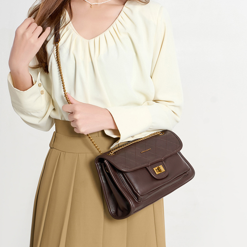 LORDLY KNACK designer bag light luxury genuine soft leather flap bag star casual high-quality vintage shoulder bag for woman