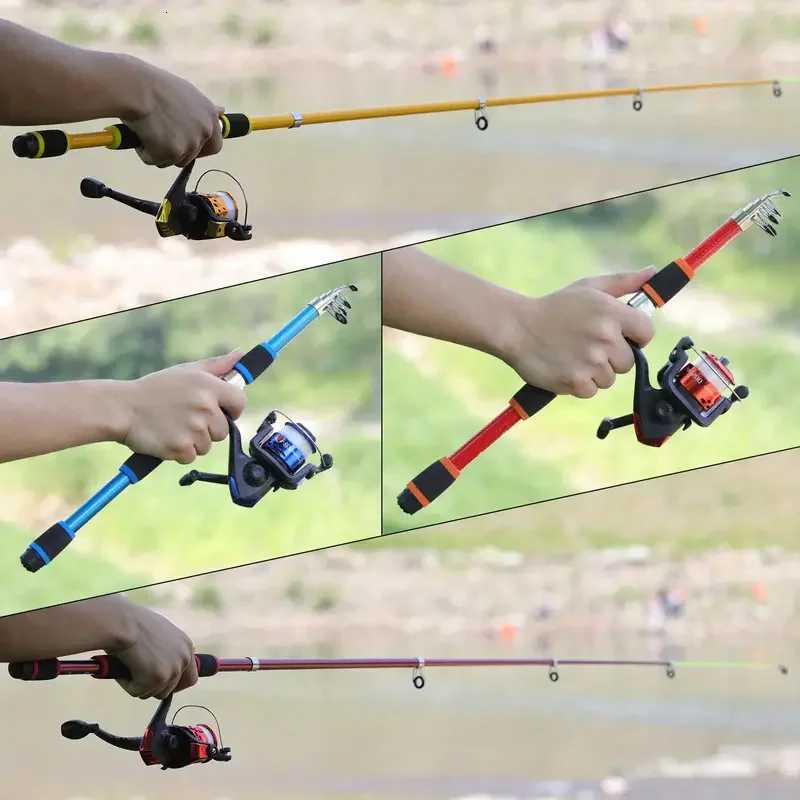 Fishing Pole Set Full Kits With Telescopic Fishing Rod And Spinning Reel Baits Hooks Travel Pole Set Y250818