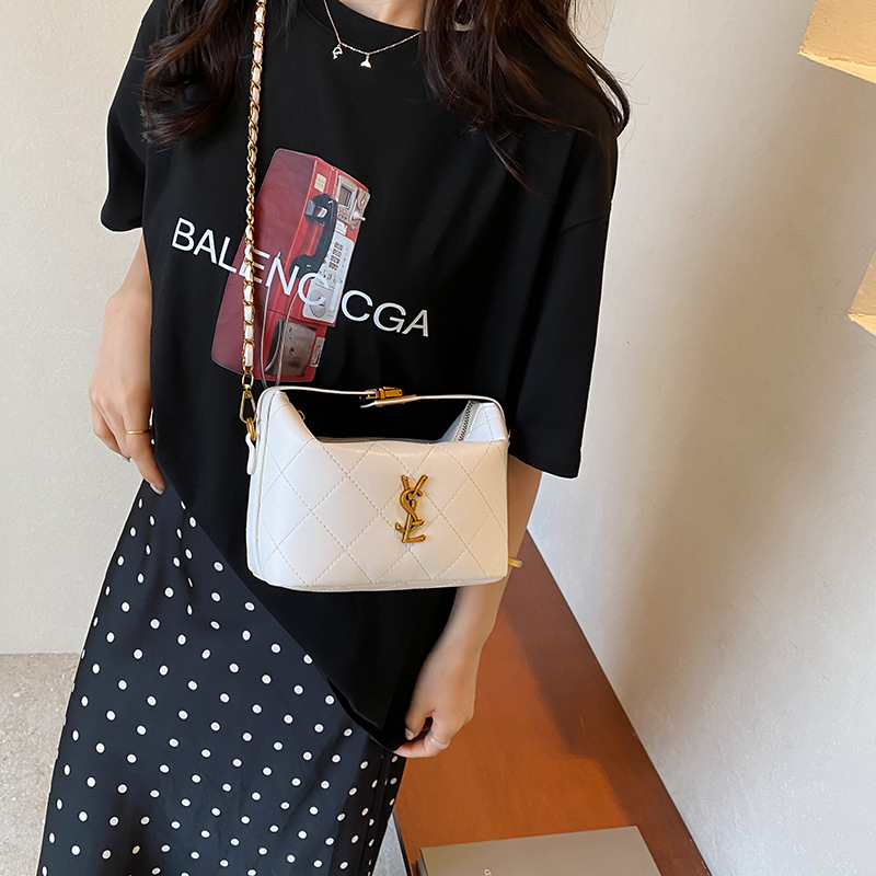 Designer new fashionable simple chain underarm bag versatile one-shoulder trendy women's bag bucket crossbody bag