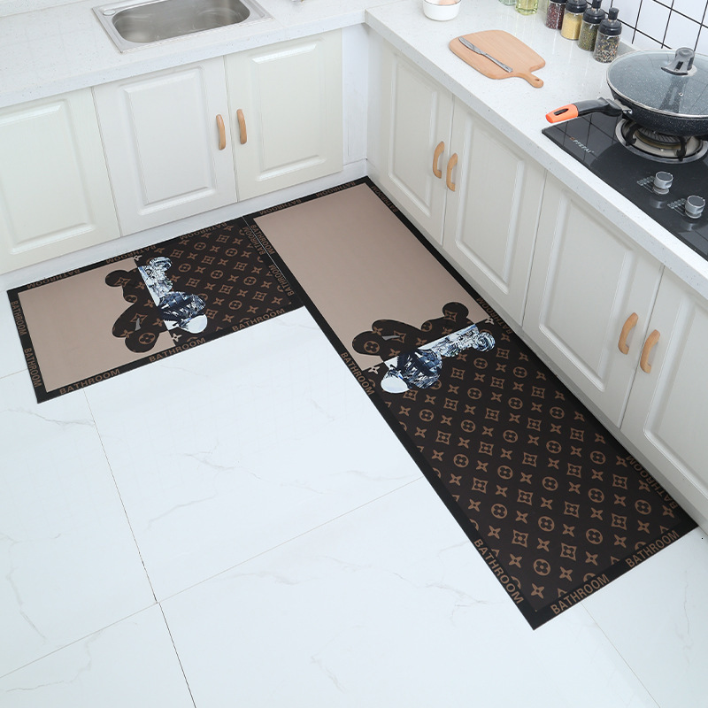 Light Luxury Kitchen Wipeable Door Water Oil Absorbent Diatomaceous Earth Foot Household Mat, Waterproof luxcury and designer Non-Slip Carpet ddmythur