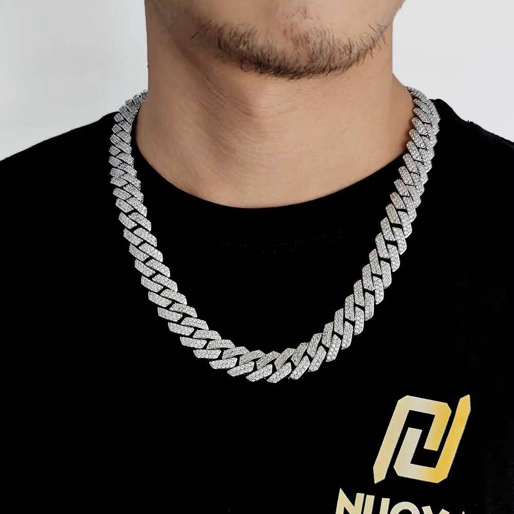 Wholesale Mens 18K Gold Plated Miami Cuban Chain Necklace Jewelry Chain Diamond Necklace
