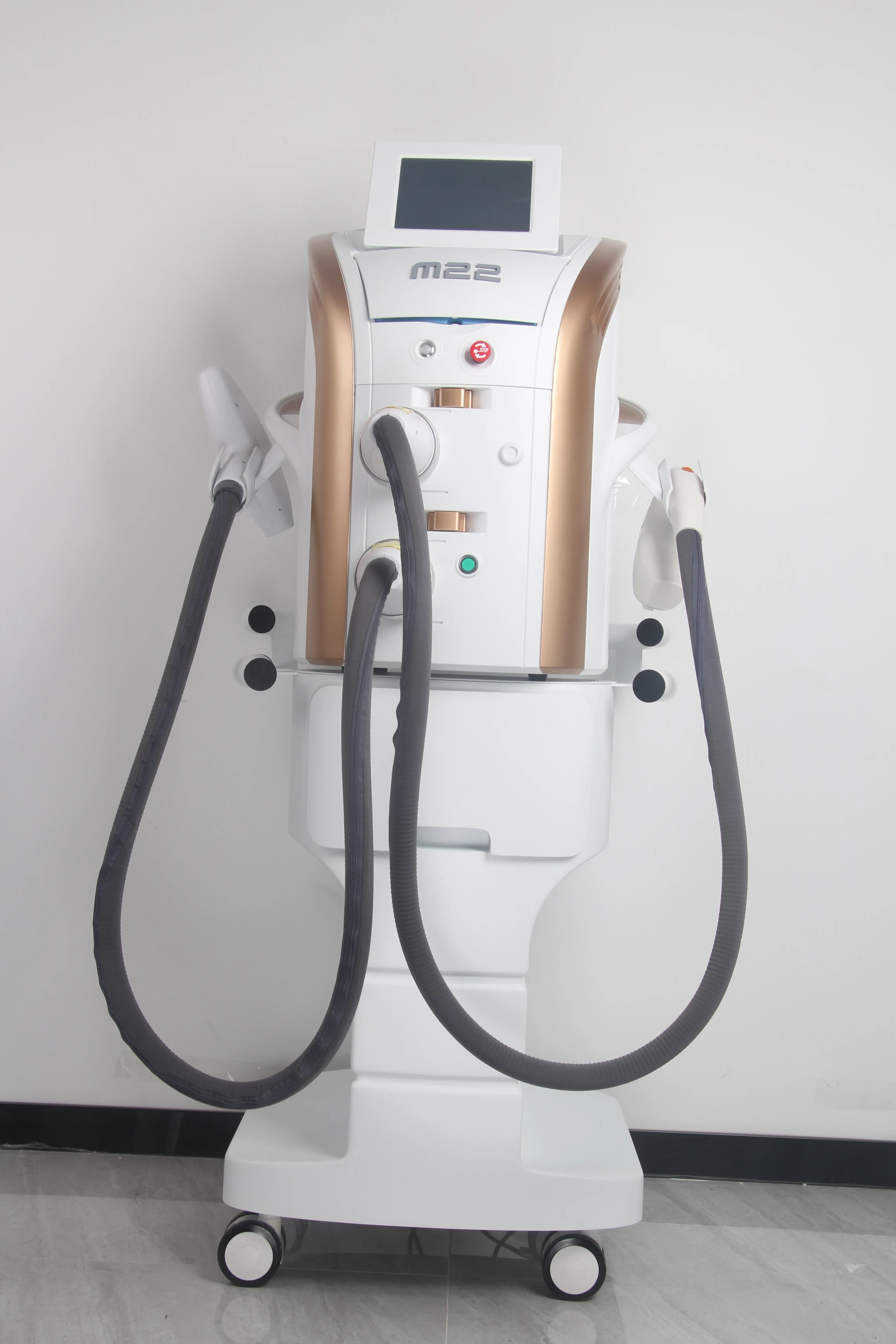OPT Multi-functional Golden Appearance High-efficiency 2-in-1 ND YAG Laser Facial Wrinkle Lifting Skin Multi-mode Safety Cosmetic Instrument 1/2 Handl