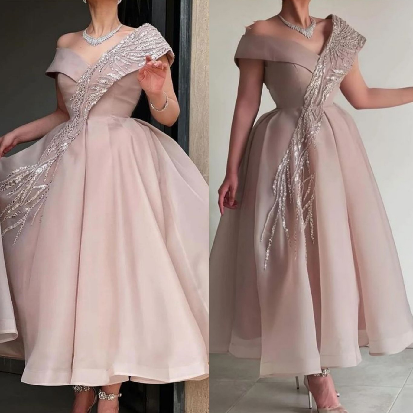2025 Plus Size Champagne A-line Mother Of Bride Dresses Lace Ankle Length Organza Evening Party Mama's Dress Vintage Birthday Wedding Guest Groom
