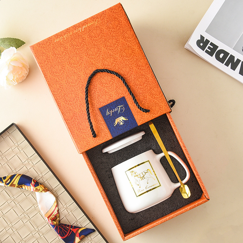 Luxury Cup Phnom Penh Mug Gift Box Set Coffee Mug Couple Ceramic Souvenir Wedding Bridal Lover's Gifts 250818