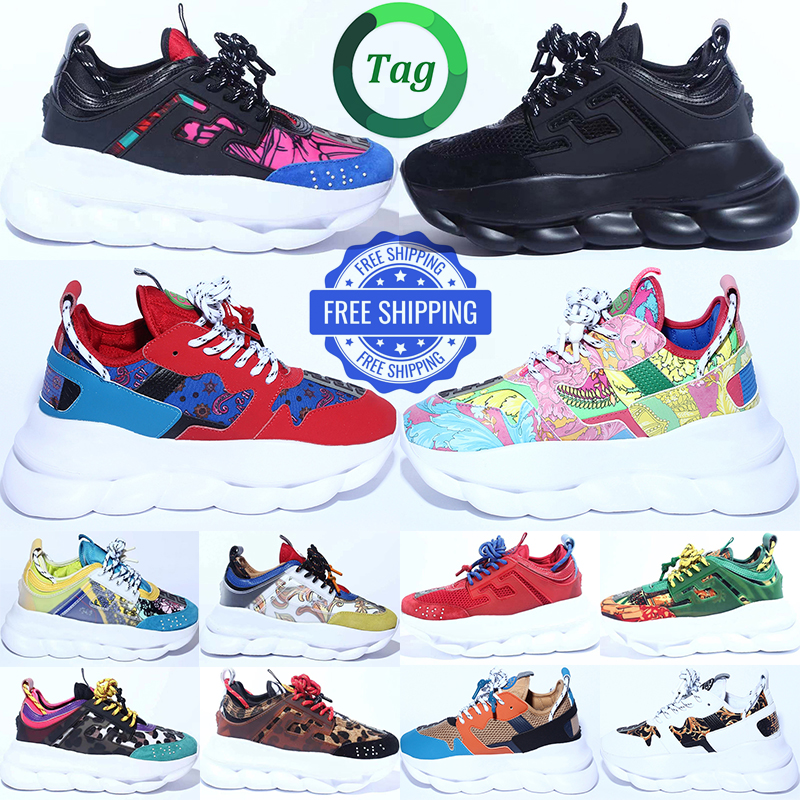 free shipping designer Casual shoes chain reaction mens sneakers womens Chains men women trainers Triple Black White wholesale shoe