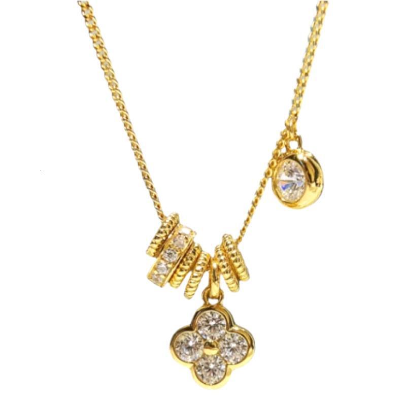Cool Sensation Running Ring Leaf Flower Necklace for Women 2025 New Design Sense Clavicle Exquisite High-End Neck Chain