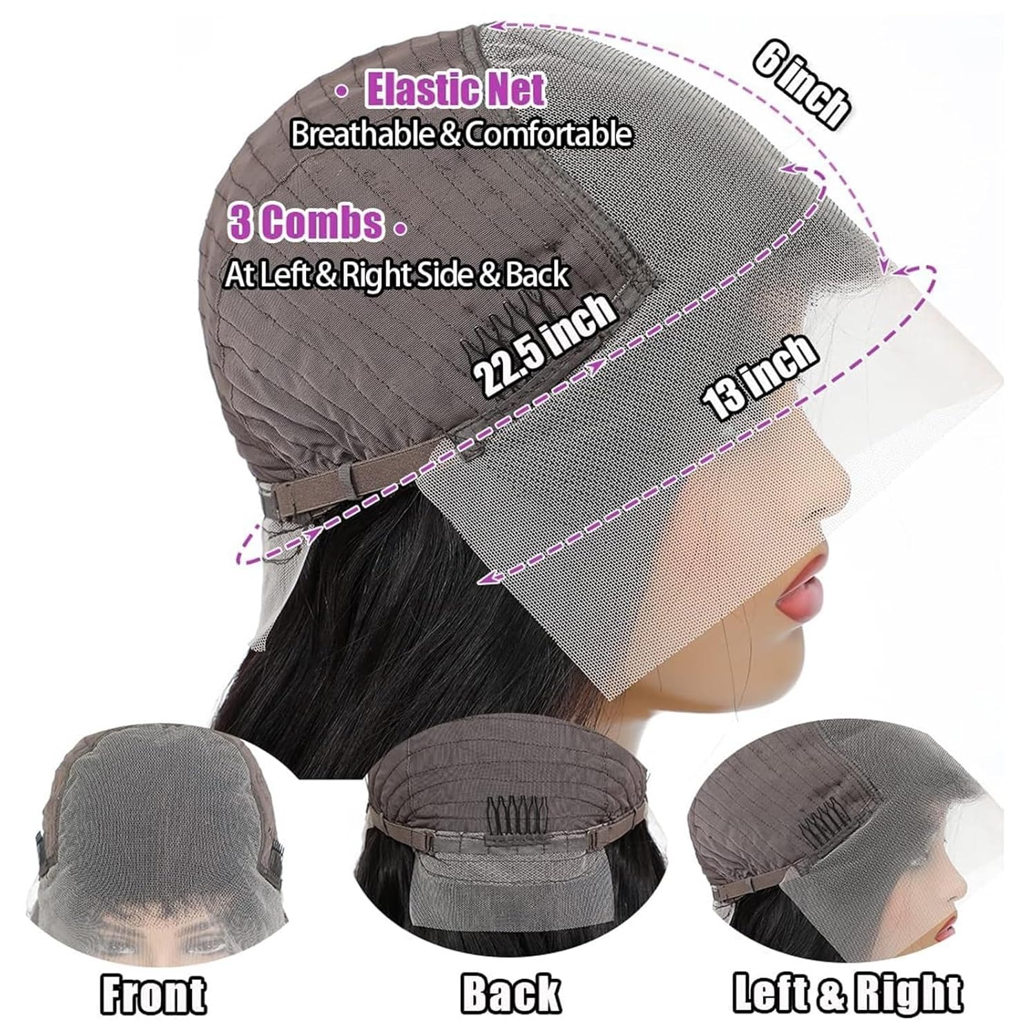 32 Inch 13x6 Deep Wave Lace Front Wigs Human Hair HD Lace Front Wigs Pre Plucked 200 Density Glueless Deep Curly Frontal Wigs for Women