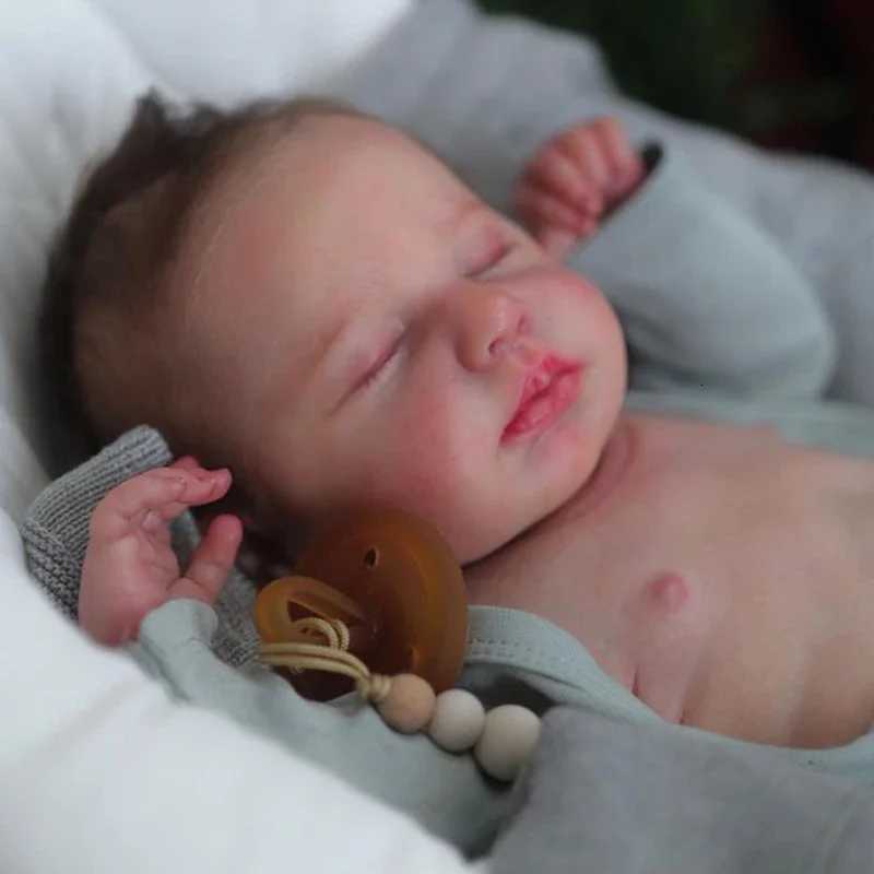 49cm Full Vinyl Girl Body Silicone Reborn Doll Loulou with Hand Rooted Hair 3D Skin High Quality Gift Z250818 - view 5