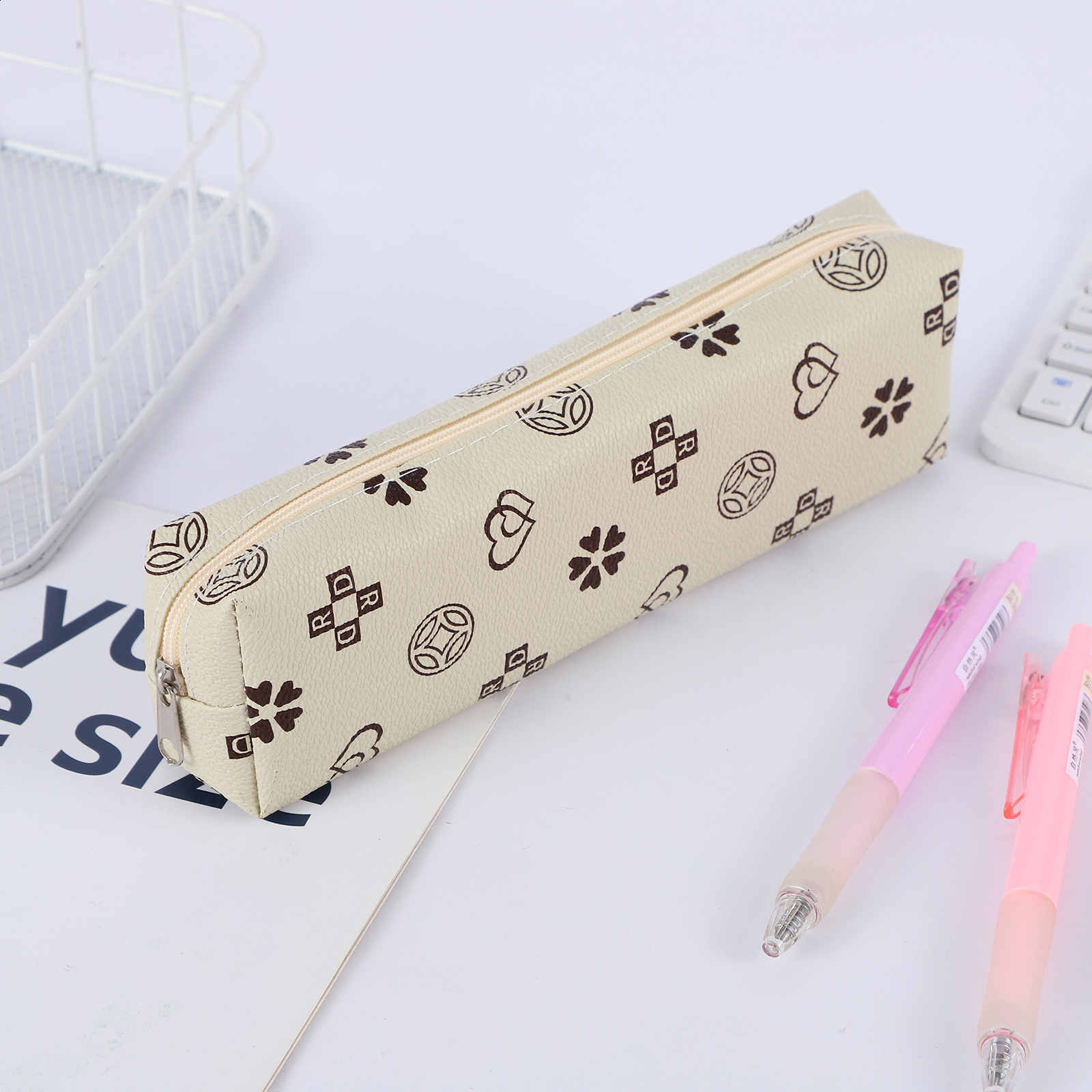 Creative Style Pencil Case Multi-color Pattern Cover Stationery Bag Wear-resistant Large Capacity Stationery Storage Bag 250818