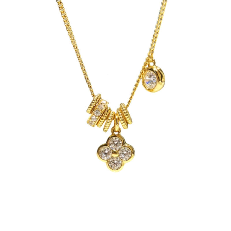 Cool Sensation Running Ring Leaf Flower Necklace for Women 2025 New Design Sense Clavicle Exquisite High-End Neck Chain