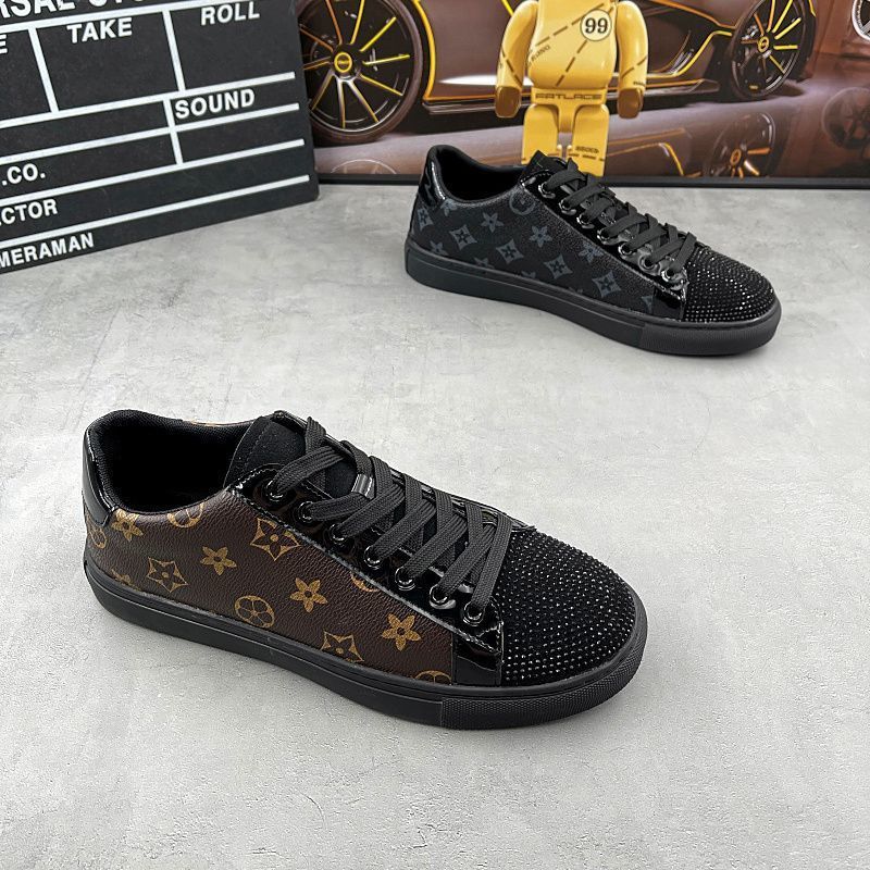 Designer guy autumn new style all fashion plate shoes men soft bottom leather low top casual shoes