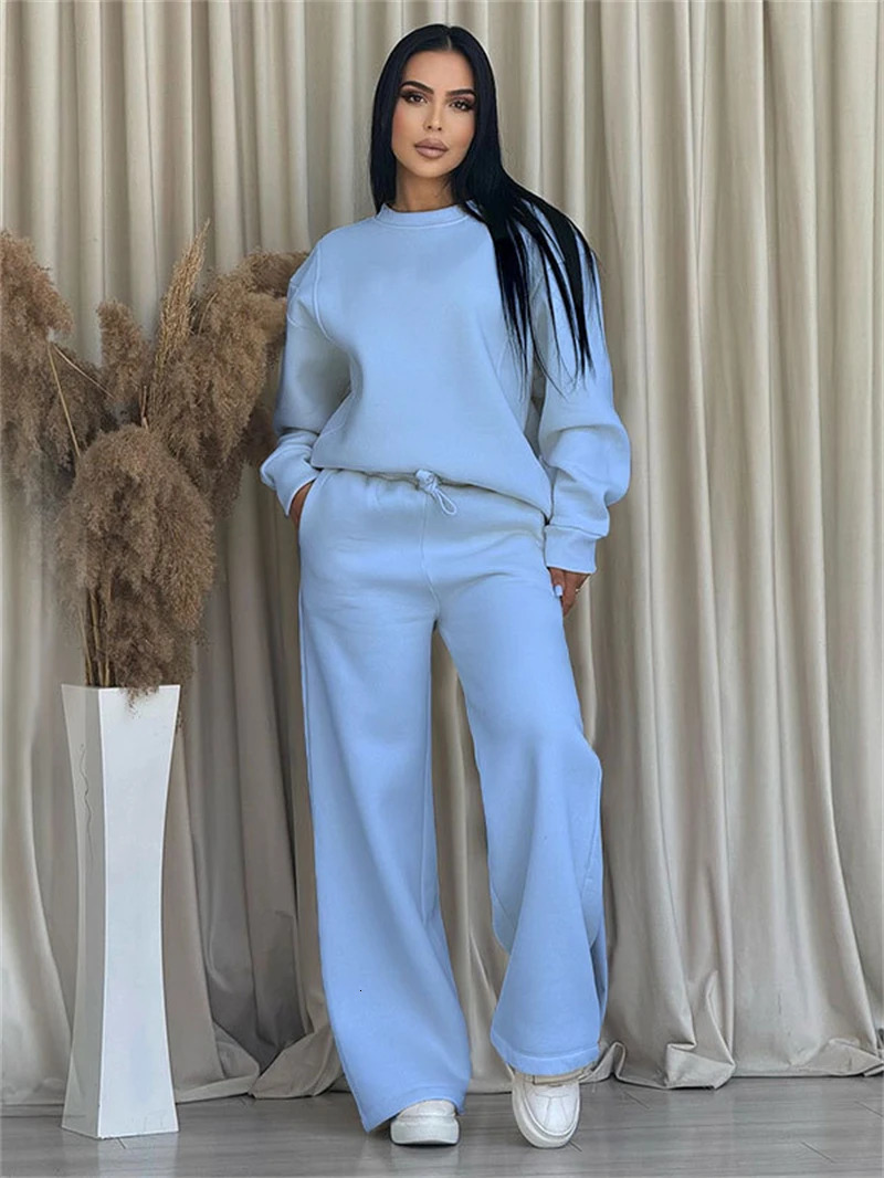 Streetwear 2 Piece Sets Women Outfit Fall Clothes Pullover Sweatshirt Top and Pants Casual Sweatsuits Woman 250818