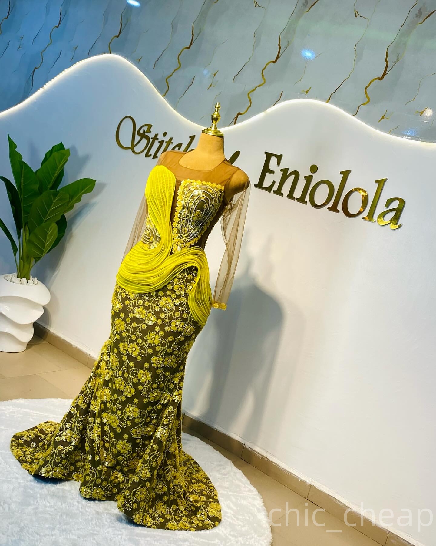 Aso Ebi Yellow Mermaid Prom Dresses 2025 Illusion Lace Detachable Train Evening Formal Party Second Birthday Engagement Gowns Plus Size Dress For Spec