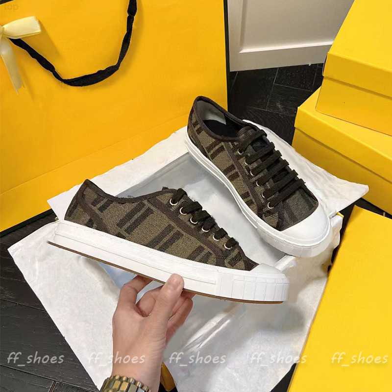 Designer Casual Shoes for Women Low Top Sneakers Fashion Domino Canvas Ladies Outdoor Walikng Shoe High Quality Shoes Brown fendininis fendilies