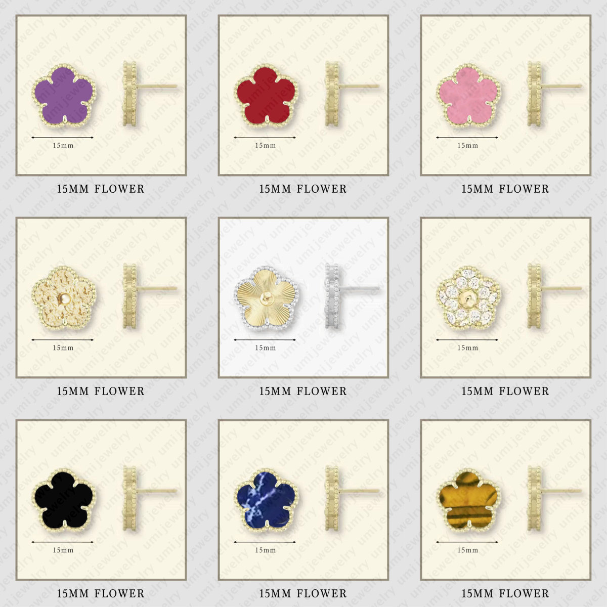 designer earrings stainless steel jewelry gold earrings high end Classic 15mm clover stud perfect flower earrings Christmas style earrings woman fashion jewelry