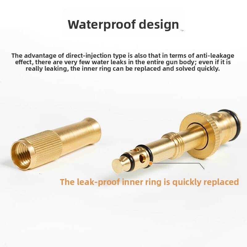 High-Pressure Pure Copper Direct Spray Multi-Functional Household Hose for Flowers, Watering Vegetables, Sprinkler Nozzle, Car Wash Water Gun, Pressur