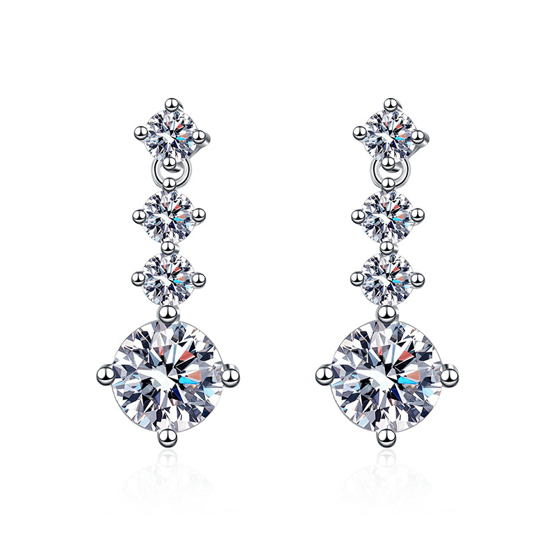 Moissanite earrings zircon earrings lab grown diamonds designer style womens earrings wedding earrings design styles diamond earrings 925 sterling sil