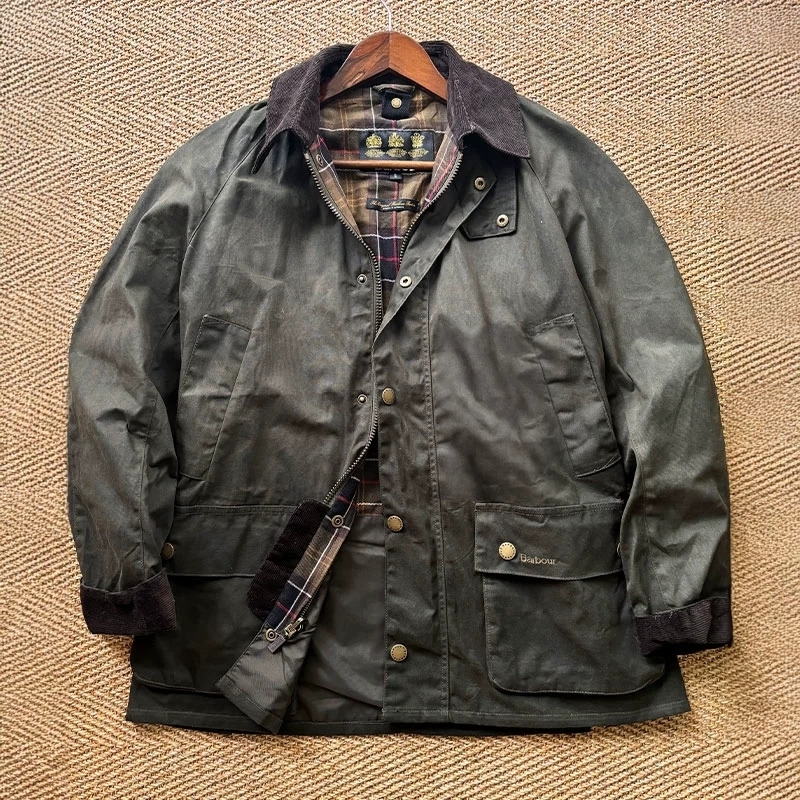 American retro wax slim fit midlength lapel trench y250805