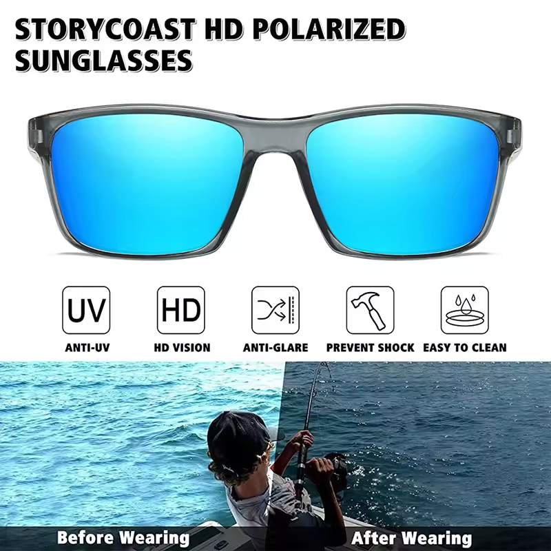 New polarized sunglasses for men and women sports sunglasses square trendy glasses cycling and driving sunglasses