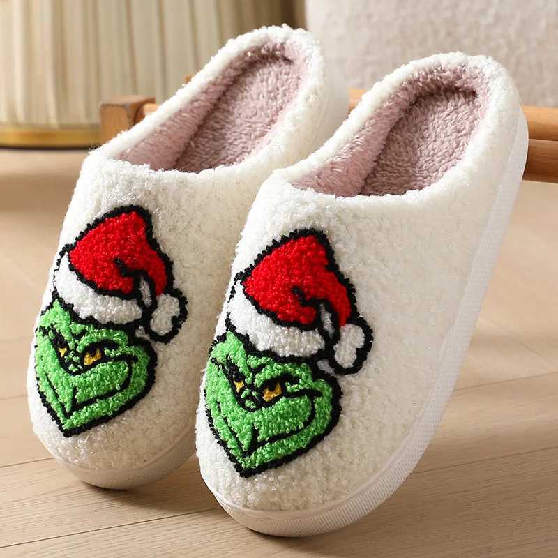 Winter Fluffy Slippers Wen He Halloween Cartoon Designer Shoes Ladies Funny Casual Fuzzy Fur Slides Plush Indoor Footwear Y250818