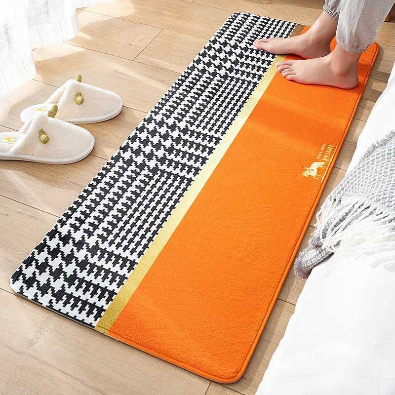 Nordic Fashion Strip Bedroom Bedside Mats Living Room Door Rugs Kitchen American Style Carpet Balcony Thick Plush Comfortable S250818