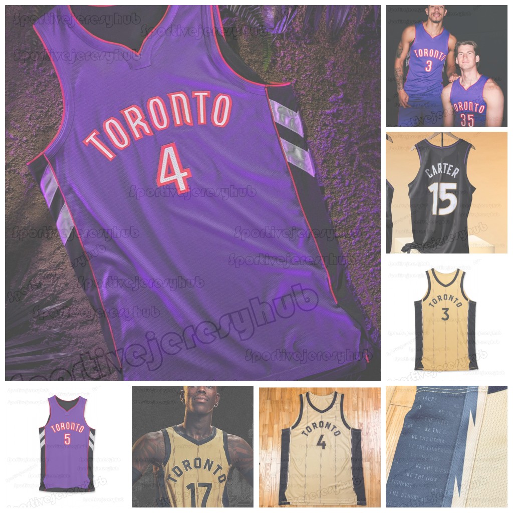 15 Carter 2025-26 City Edition Men's Black/Red/White/Purple Basketball Jeresys 1 Gradey Dick 4 Scottie Barnes 43 Pascal Siakam Quickley Custom No