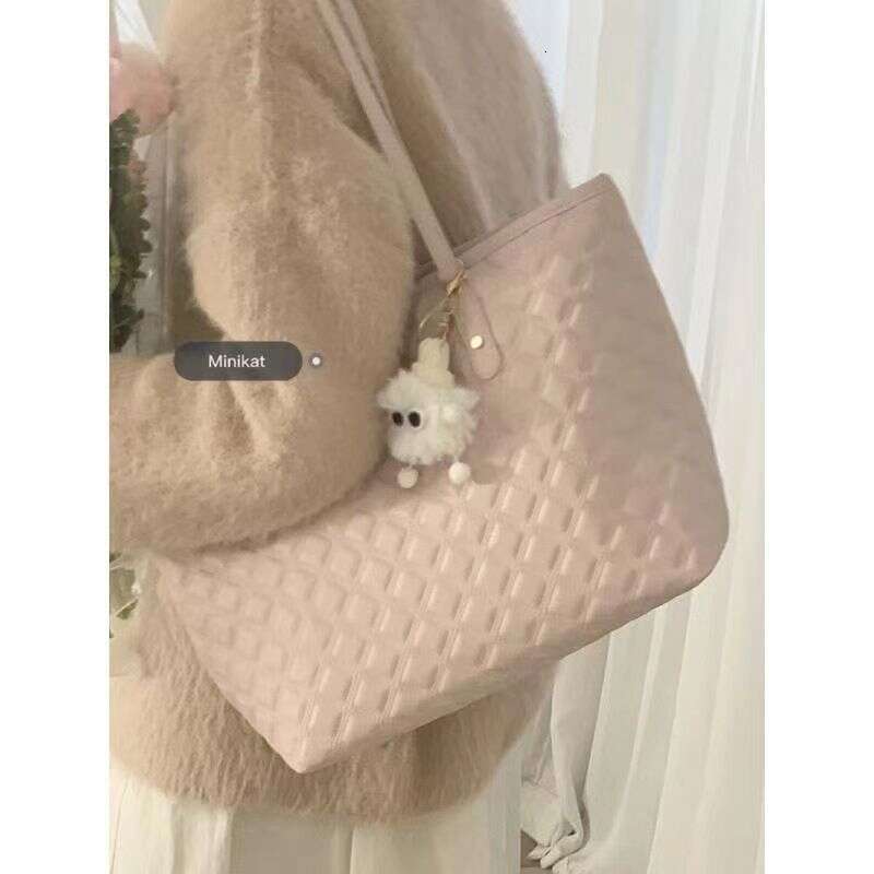 OLOEY Pink dia tote for women 2024 new college student class large capacity commuting versatile hand-held shoulder bag