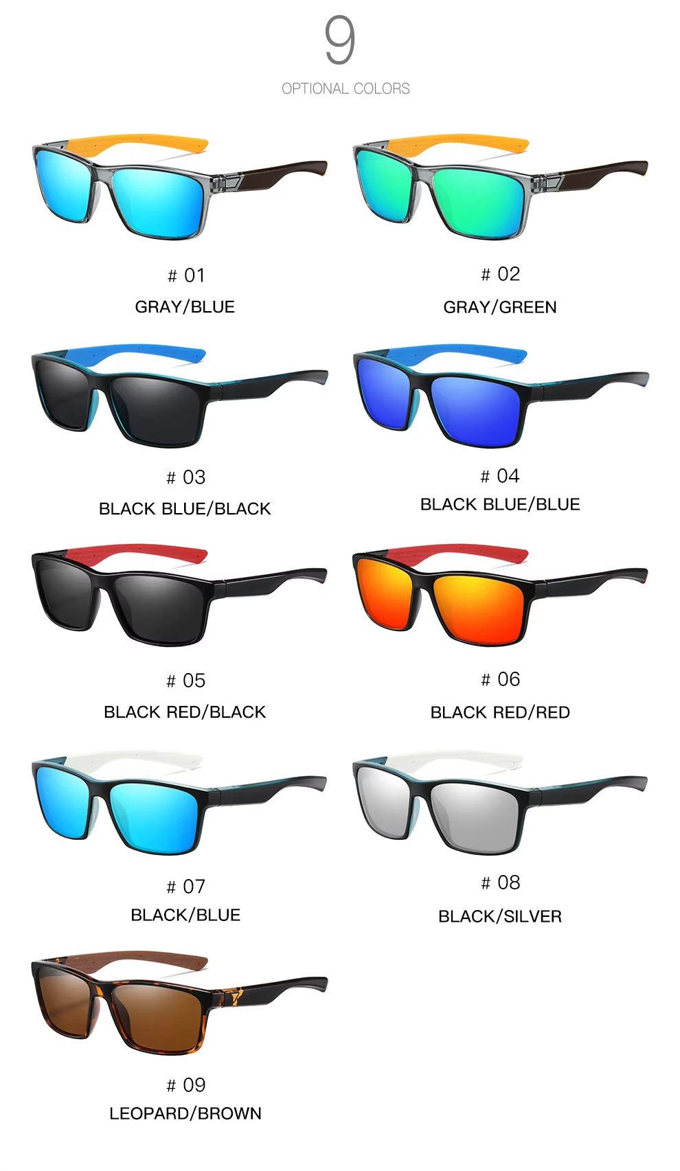 New polarized sunglasses for men and women sports sunglasses square trendy glasses cycling and driving sunglasses