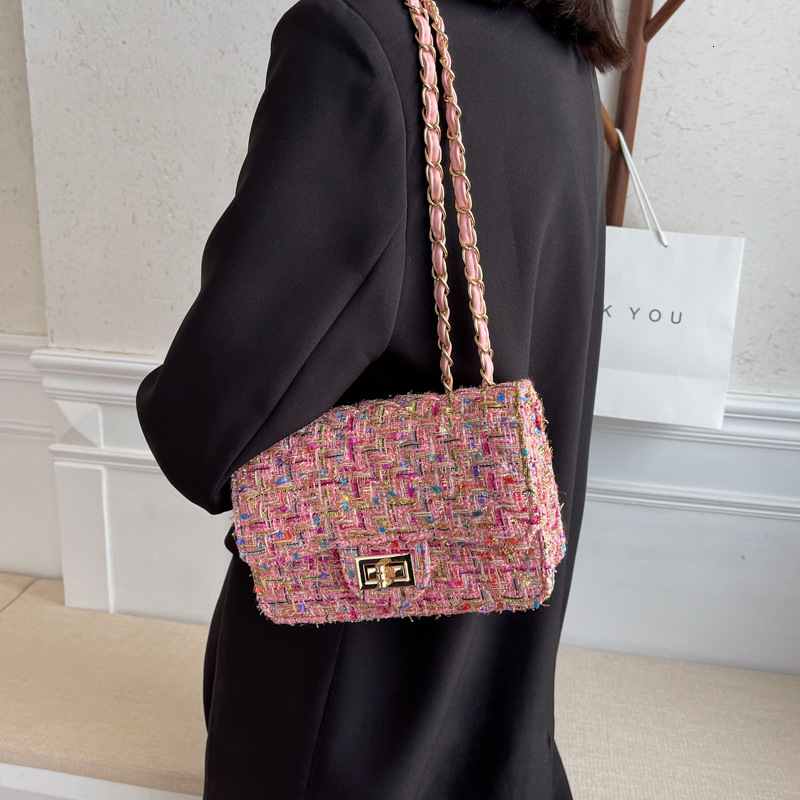 Free shipping designer Chanel Style Woolen Bag Women Bag New Trend 2025 Popular Korean Fashion Versatile Chain Shoulder Bag Crossbody Bag