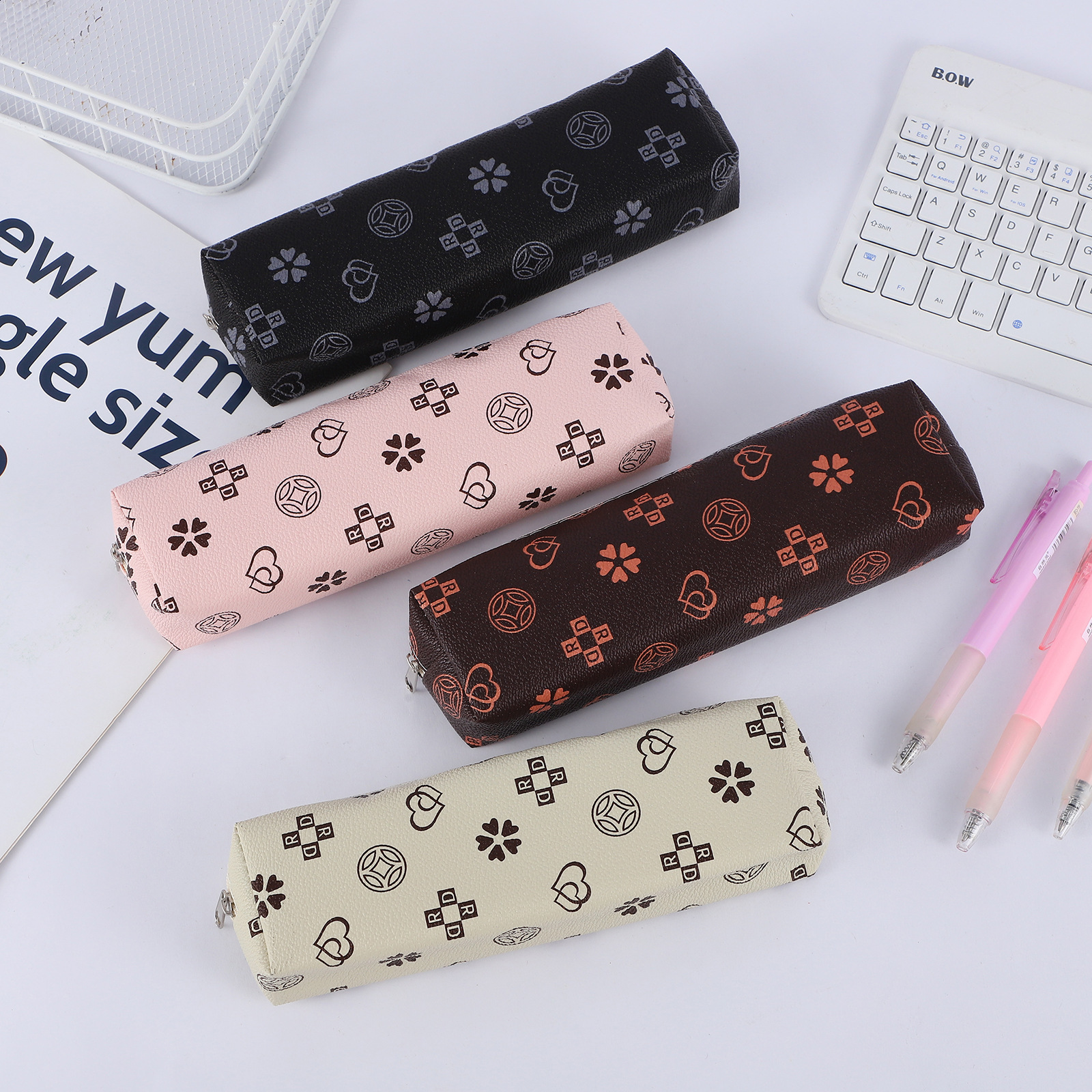 Creative Style Pencil Case Multi-color Pattern Cover Stationery Bag Wear-resistant Large Capacity Stationery Storage Bag 250818