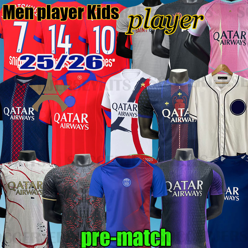 psgjersey 25 26 Jerseys paris fc soccer jersey MARQUINHOS Maillots 3XL 4XL KVARATSKHELIA DEMBELE VITINHA Final Jersey enfants Maillot football 2025 2026