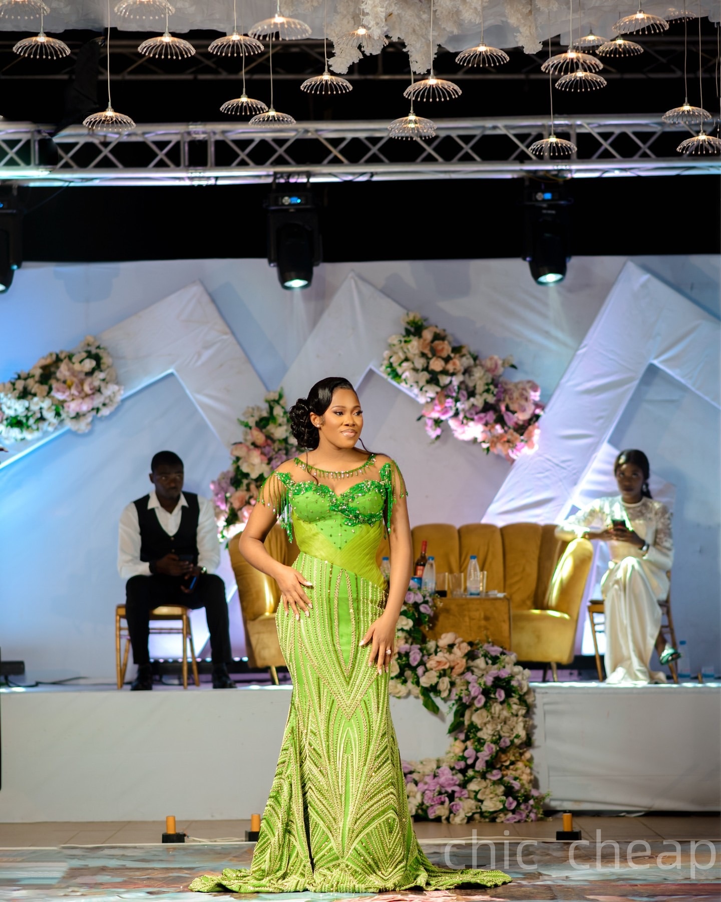 Aso Ebi Green Mermaid Prom Dresses 2025 Beaded Tassels Sequined Evening Formal Party Second Birthday Engagement Gowns Plus Size Dress For Special Occa