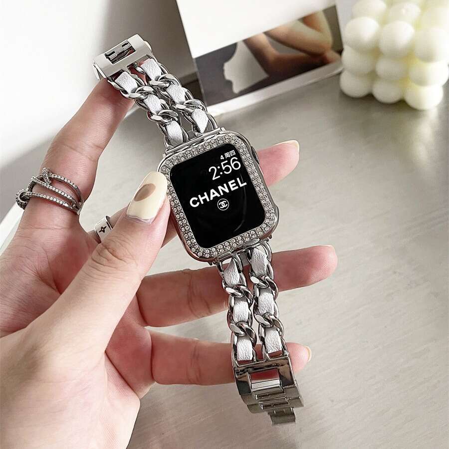 Durable Denim Fabric + Polished Metallic Accents: Customizable Accessories for All Apple Timepieces