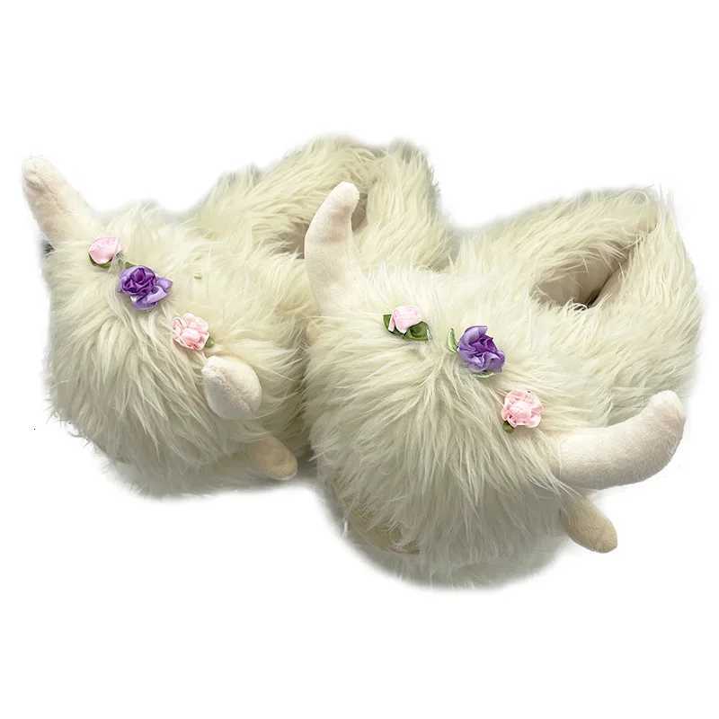 Highland tle Scottish Cow Slippers Brown He Kaii Plush Anime Slipper Winter Warm Adt Kid Slides Stuffed Y250818