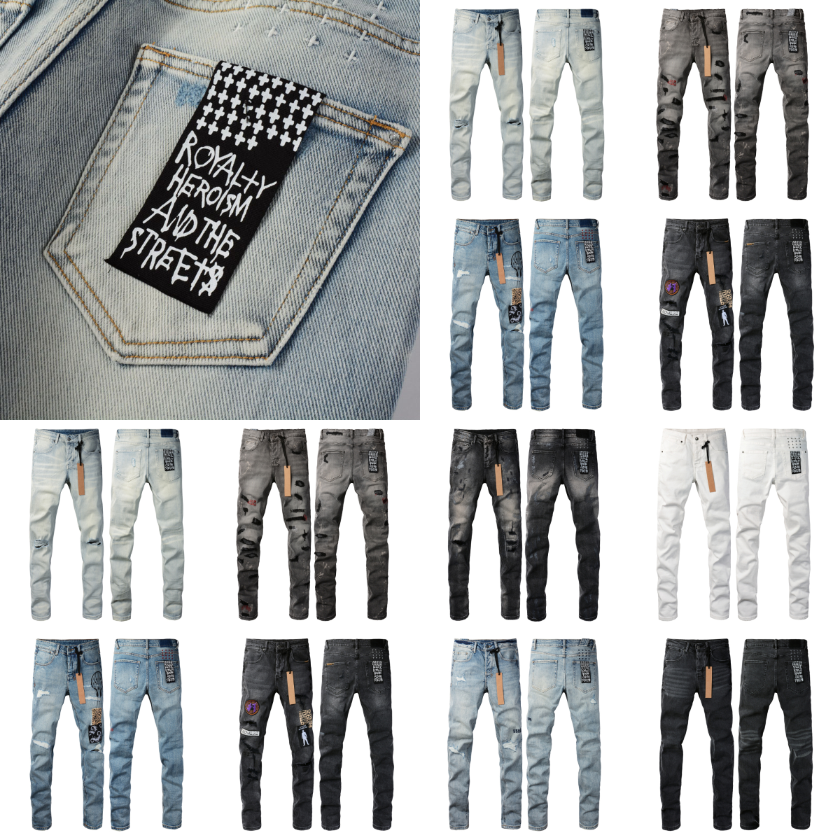 ksubi quality bootcut mens fashion pencil pants high street jeans designer denim pant distressed ripped biker black blue jean slim