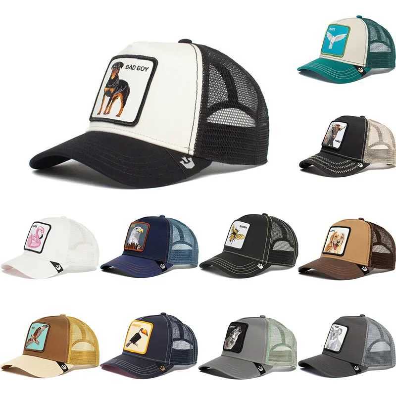 Fashion Animals Cartoon Embroidery Baseball Caps Men Women Snapback Hip Hop Hat Summer Breathable Mesh Outdoor Sun Gorras Hat S25818