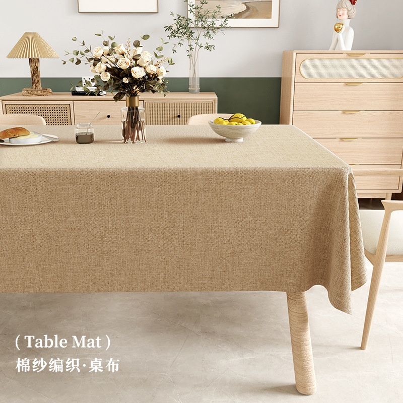 Cotton and linen tablecloth Japanese style solid color rectangular table cloth art tablecloth coffee table mat tablecloth KTLB1
