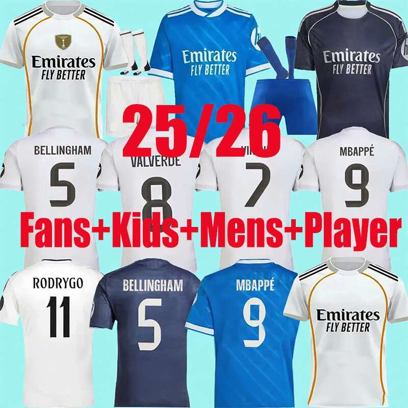 25 26 BELLINGHAM soccer jerseys JUNIOR LOTTIN VALVERDE DOES TCHOUAMENI CAMACINGA ARNOLD HUIJSEN ASENCIO long football shirt Reals Madrid men kids fans kit16-4XL