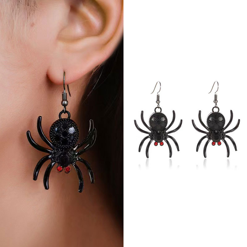 2025 Gothic Spider Skull Tassel Earrings Dark Halloween Drop Jewelry for Women Punk Animal Statement Dangles