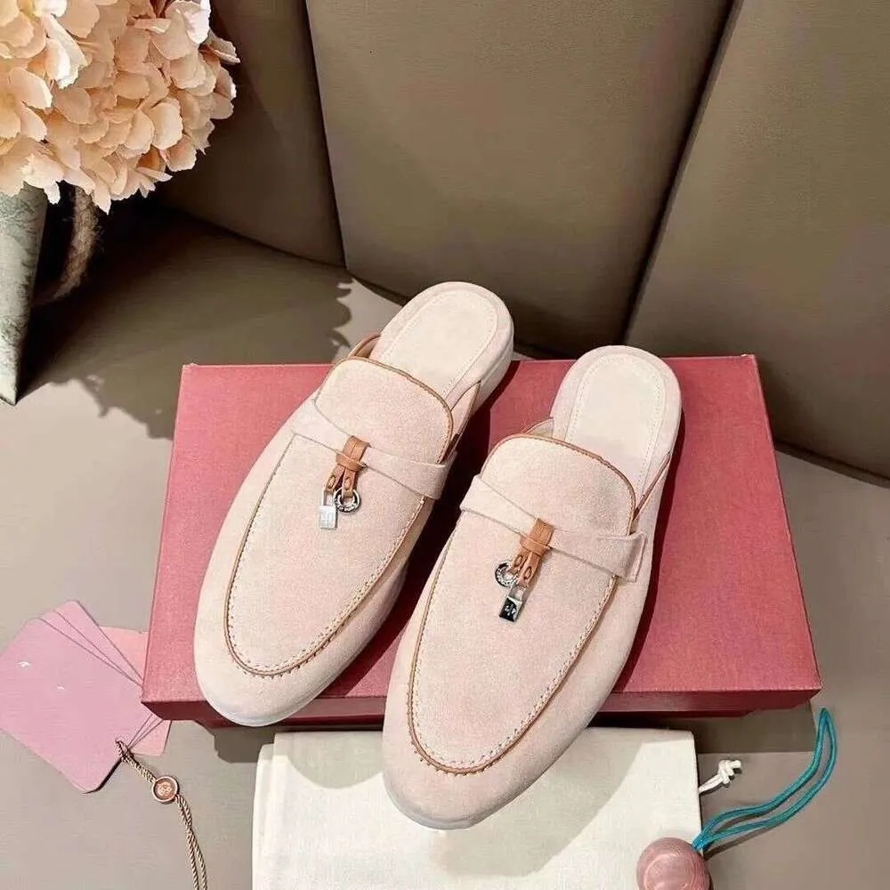 designer womens shoes summer charms walk loafers pianaly slippers mens women round toe mental decor chic luxury sandals flats slip on