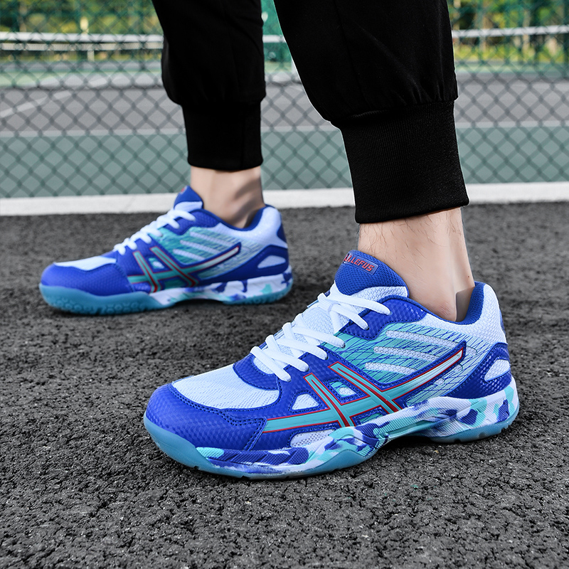 Casual badminton shoes for men and women same style for sports training shock absorption comfortable wear resistant non slip fashionable and versatile