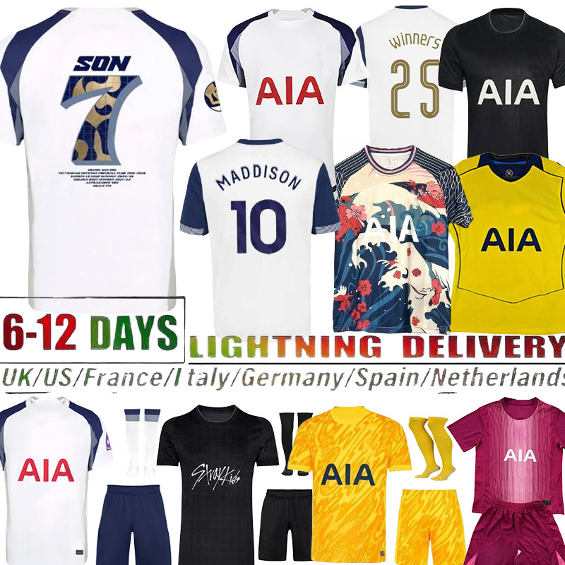 Men KIDS sets 24-25-26 WINNERS Soccer Jerseys round neck ATHLEISURE Tottenhames Football shirt BISSOUMA RICHARLISON PEDRO PORRO MADDISON KULUSEVSKI SON Top shirts