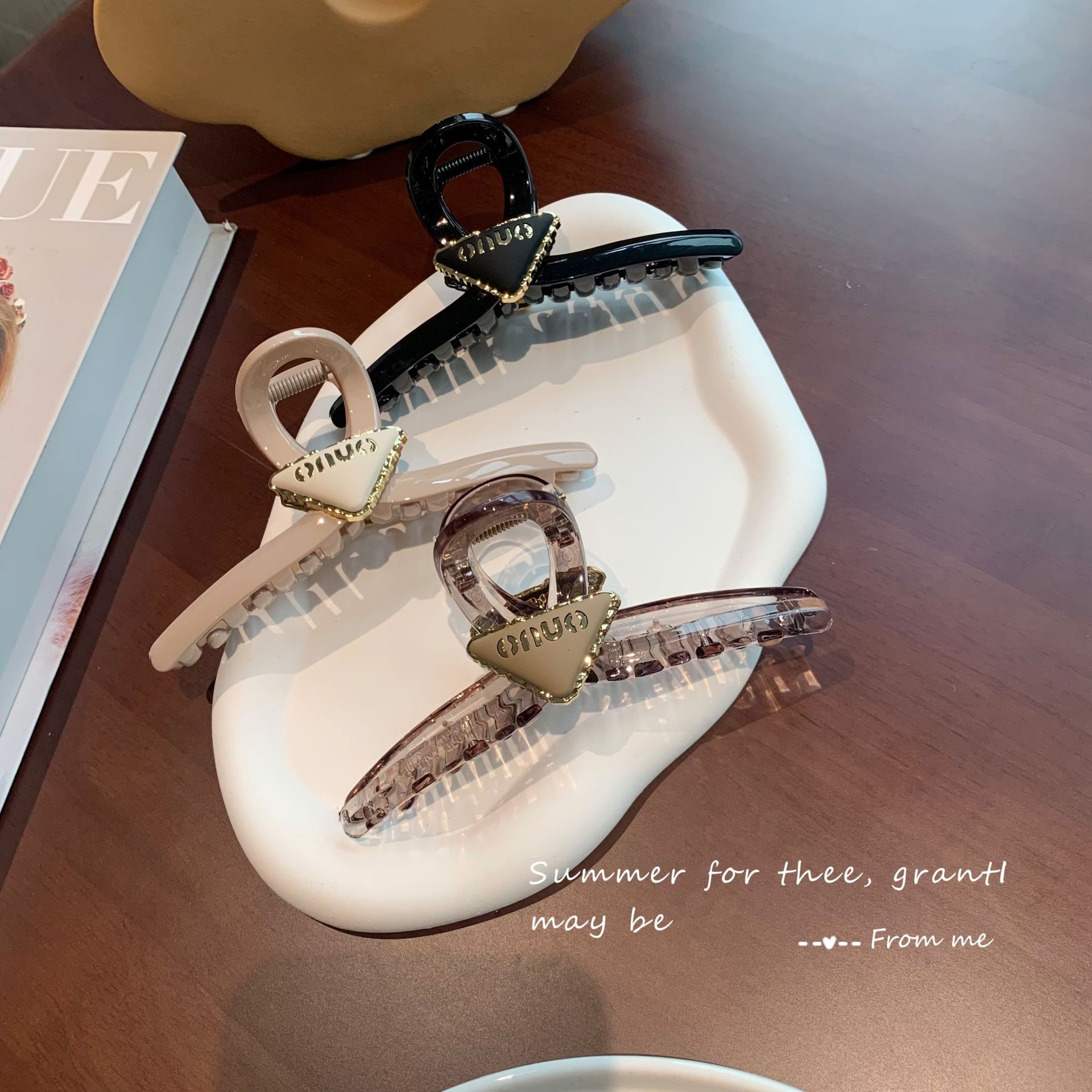 Large Size French Triangle Hair Clip Shark Clamp Women's Back of Head Hair Accessories Early Autumn New Style Hair Grips Hair Accessories