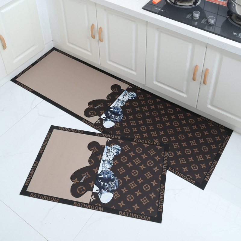 Light Luxury Kitchen Wipeable Door Water Oil Absorbent Diatomaceous Earth Foot Household Mat, Waterproof luxcury and designer Non-Slip Carpet ddmythur