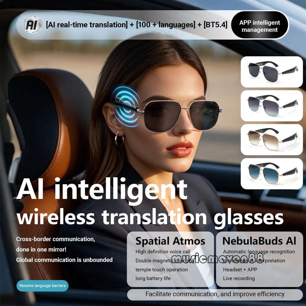 Lanjia New AI Bluetooth Listening And Talking Languages Real Time Translation Glasses D F