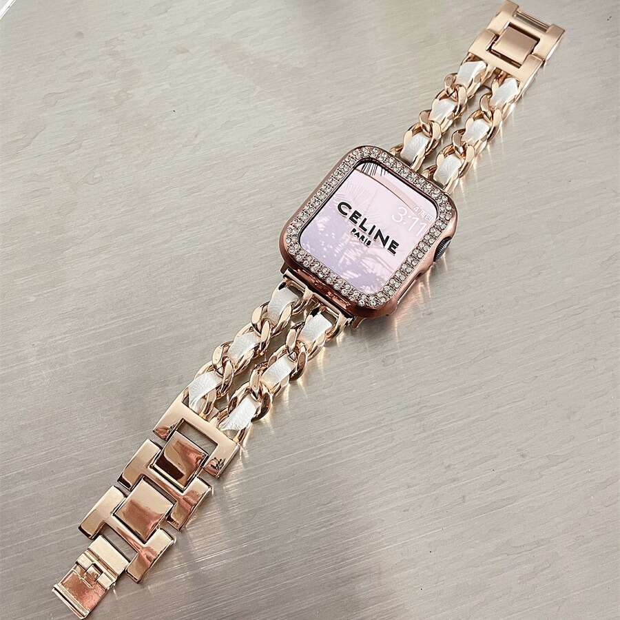 Durable Denim Fabric + Polished Metallic Accents: Customizable Accessories for All Apple Timepieces