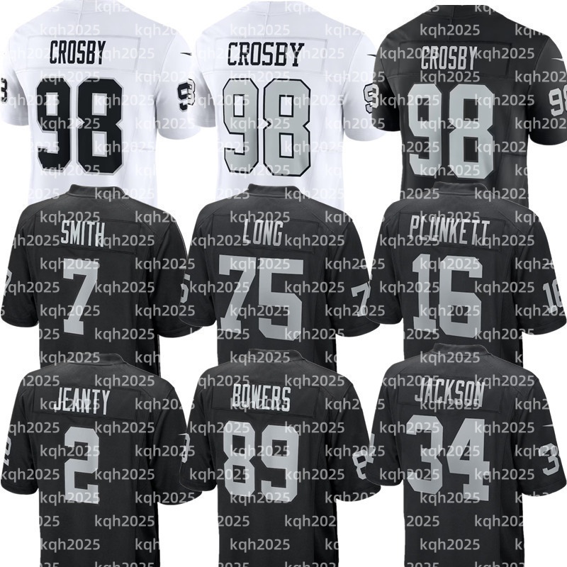 Ashton Jeanty Jersey Geno Smith Brock Bowers Daniel Carlson Davante Adams Bo Jackson Divine Deablo Maxx Crosby Kolton Miller Adam Butler Custom Football Jerseys