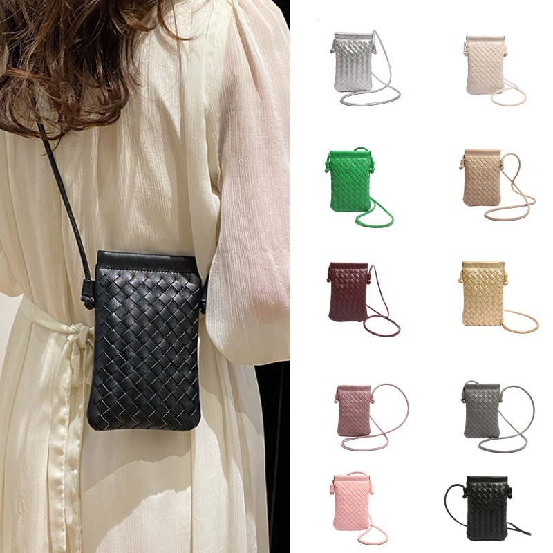 Free Shipping Designer Luxury Fashion New Mini Phone Bag Women's Handwoven Bag Simple Trendy Versatile Retro Compact Shoulder Crossbody Leisure B