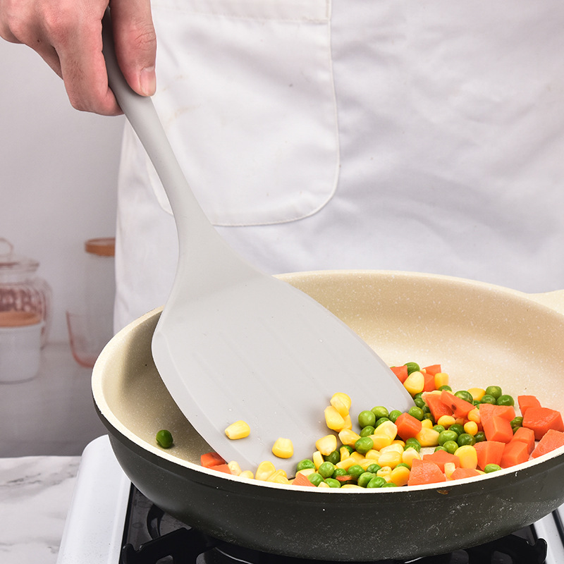 Durable Big Size Silicone Spatula with High-Temperature Resistance - Perfect for Pancakes & Cream Scraping two-piece set