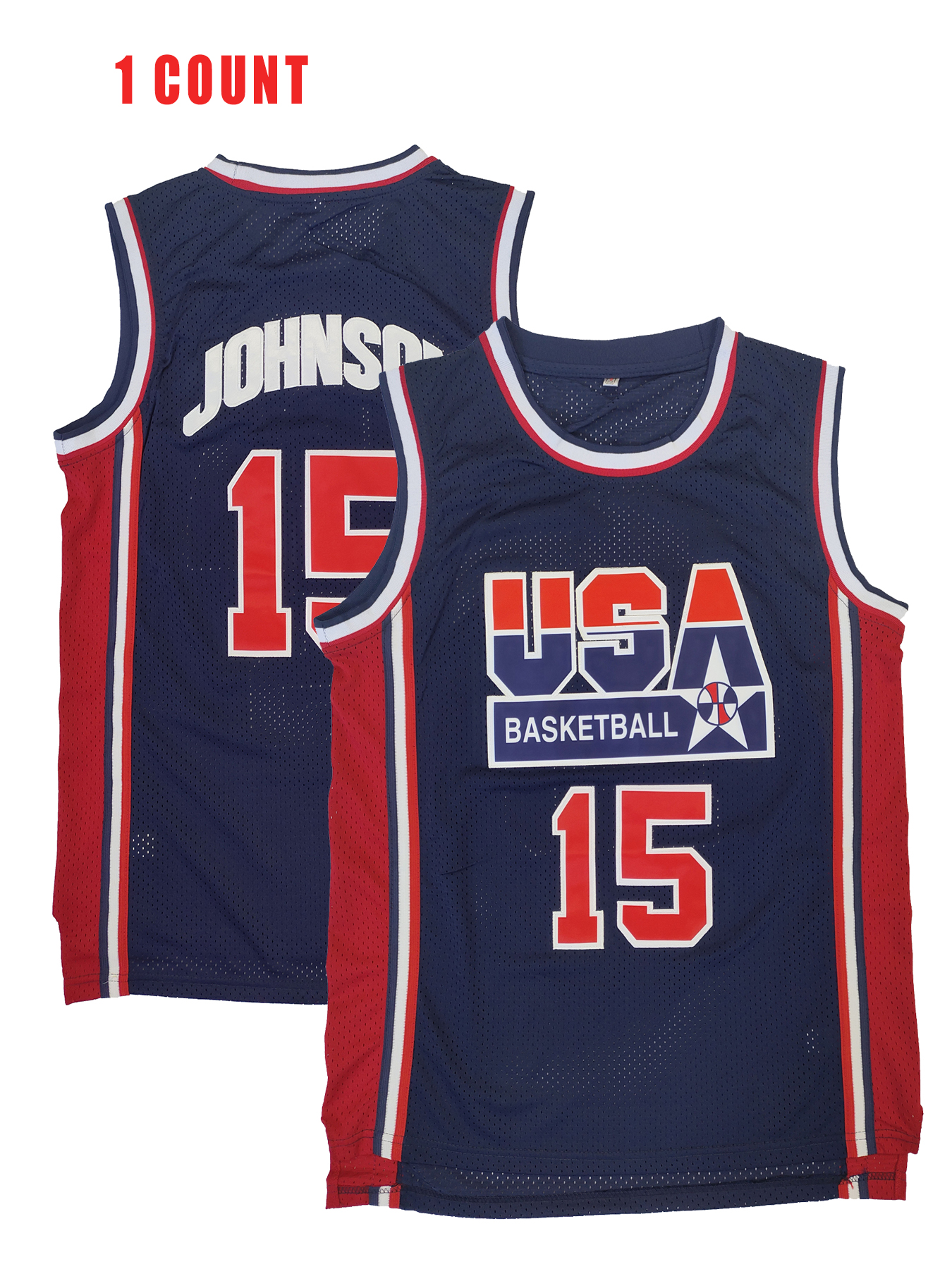 In Stock Basketball Jersey Team Usa 1992 Larry Bird John Stockton Johnson White Navy Gift 100% Stitched Embroidered Retro Classic Sportswear Jersey